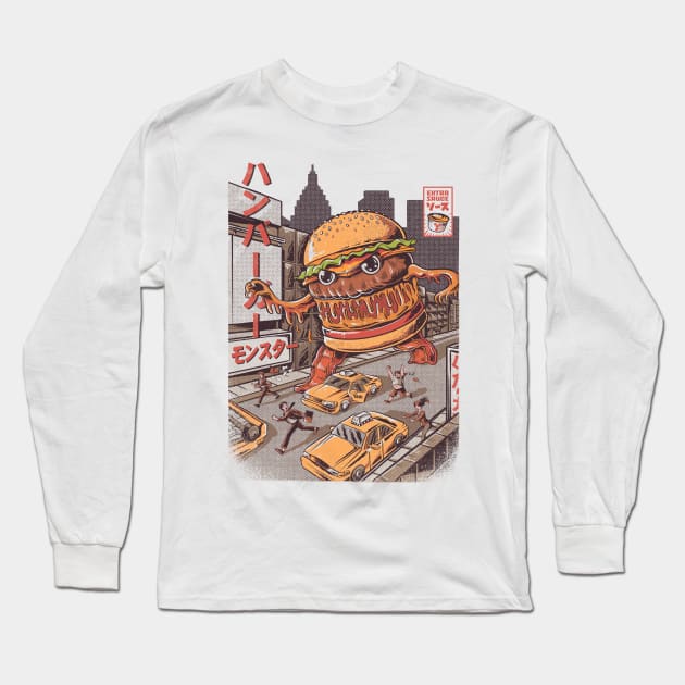 BurgerZilla Long Sleeve T-Shirt by Ilustrata